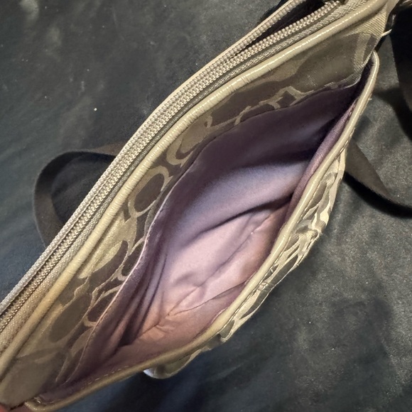 Coach Signature Peyton File Bag Metallic Silver/Grey - Picture 5 of 5